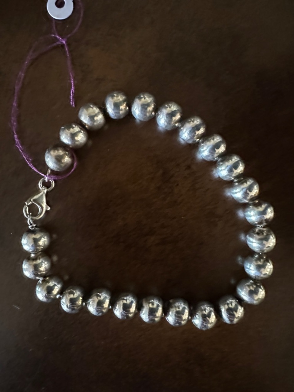 Sterling Silver Bead Bracelet - Polished Silver Beads